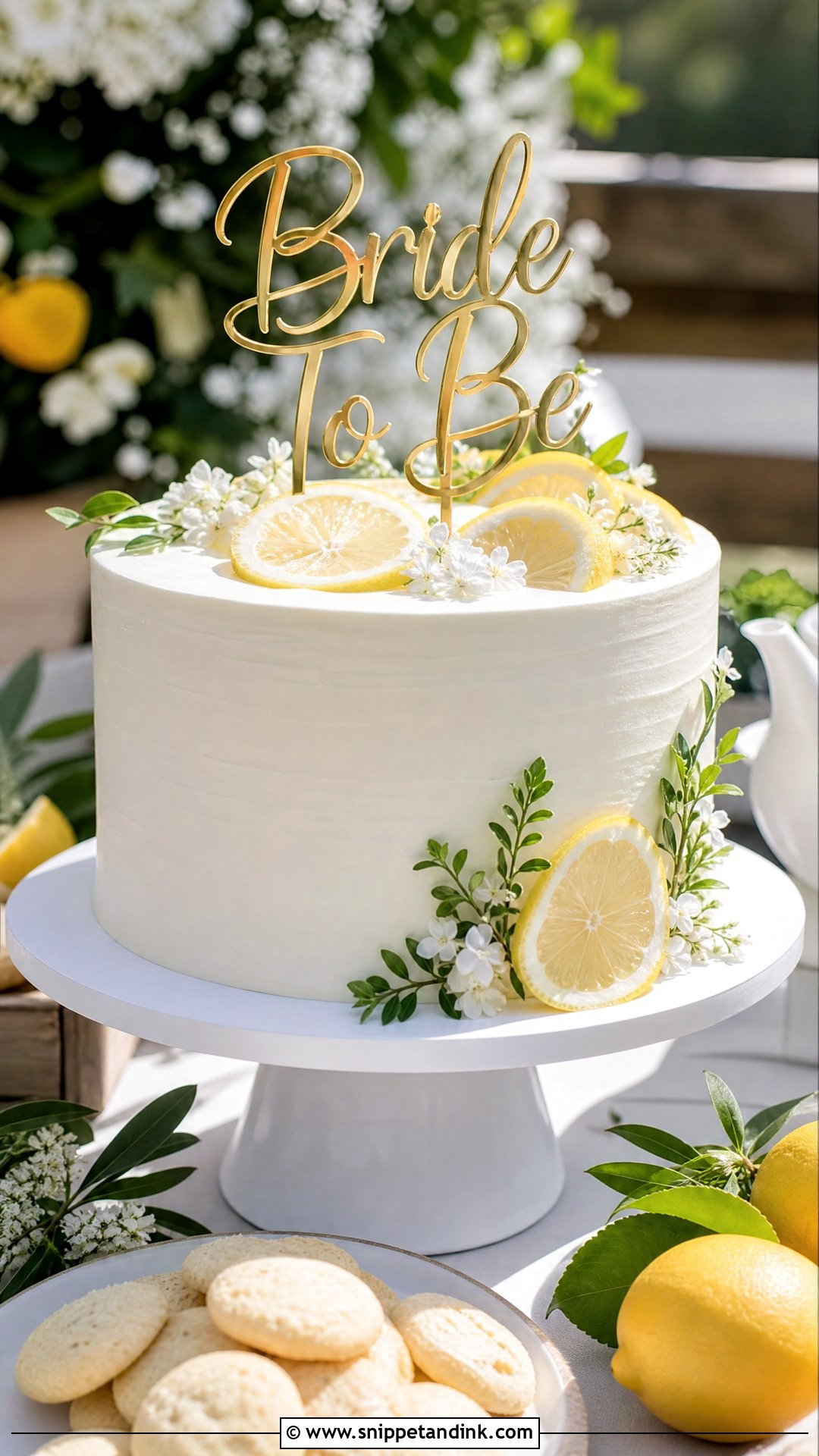 Bride To Be Lemon Cake - Snippet and Ink - 25 Simple Bride to Be Cake Ideas