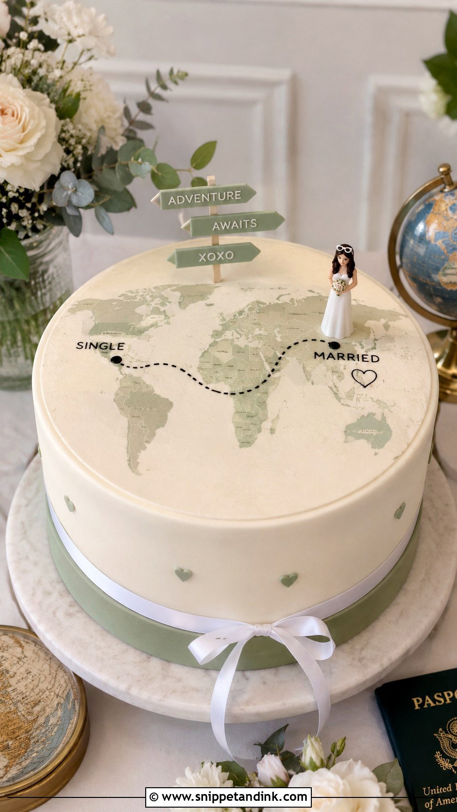 Bride To Be Map Cake - Snippet and Ink - 20 Funny Bride to Be Cake Ideas