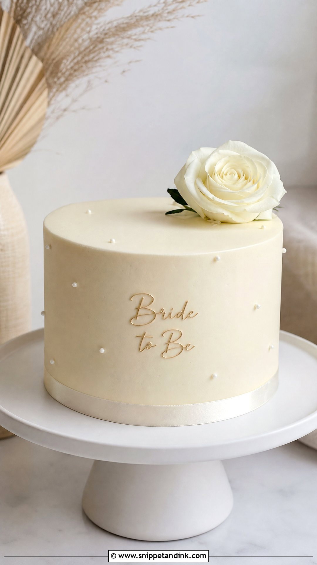 Bride To Be Minimalist Cake - Snippet and Ink - 30 Bride to Be Cakes Ideas