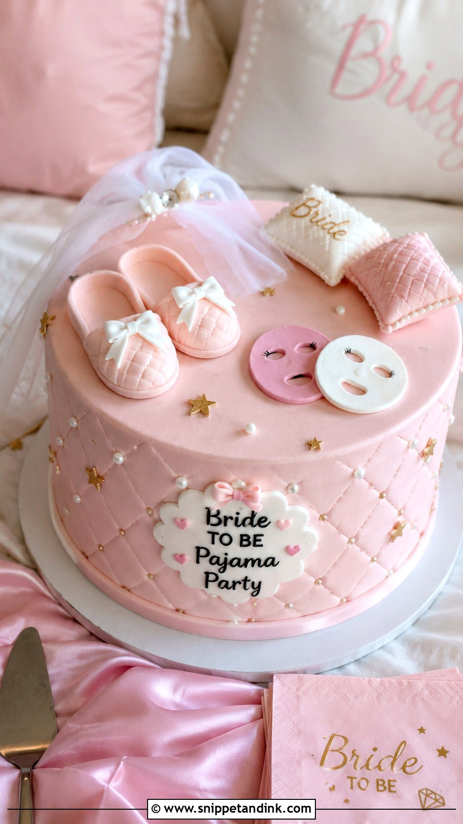 Bride To Be Pajama Party Cake - Snippet and Ink - 20 Funny Bride to Be Cake Ideas