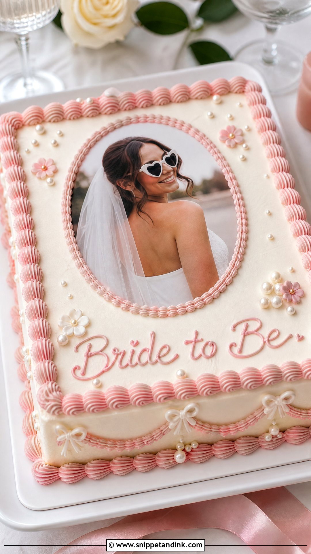 Bride To Be Photo Cake - Snippet and Ink - 30 Bride to Be Cakes Ideas
