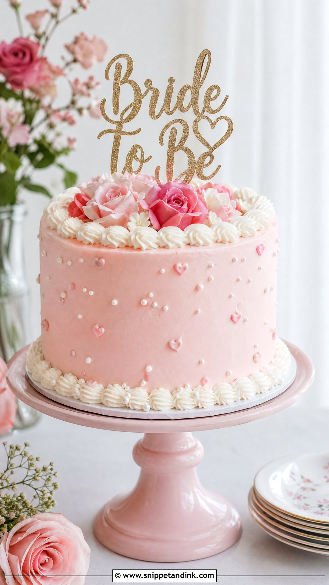 Bride To Be Pink Cake - Snippet and Ink - 35 Bride to Be Cake Ideas