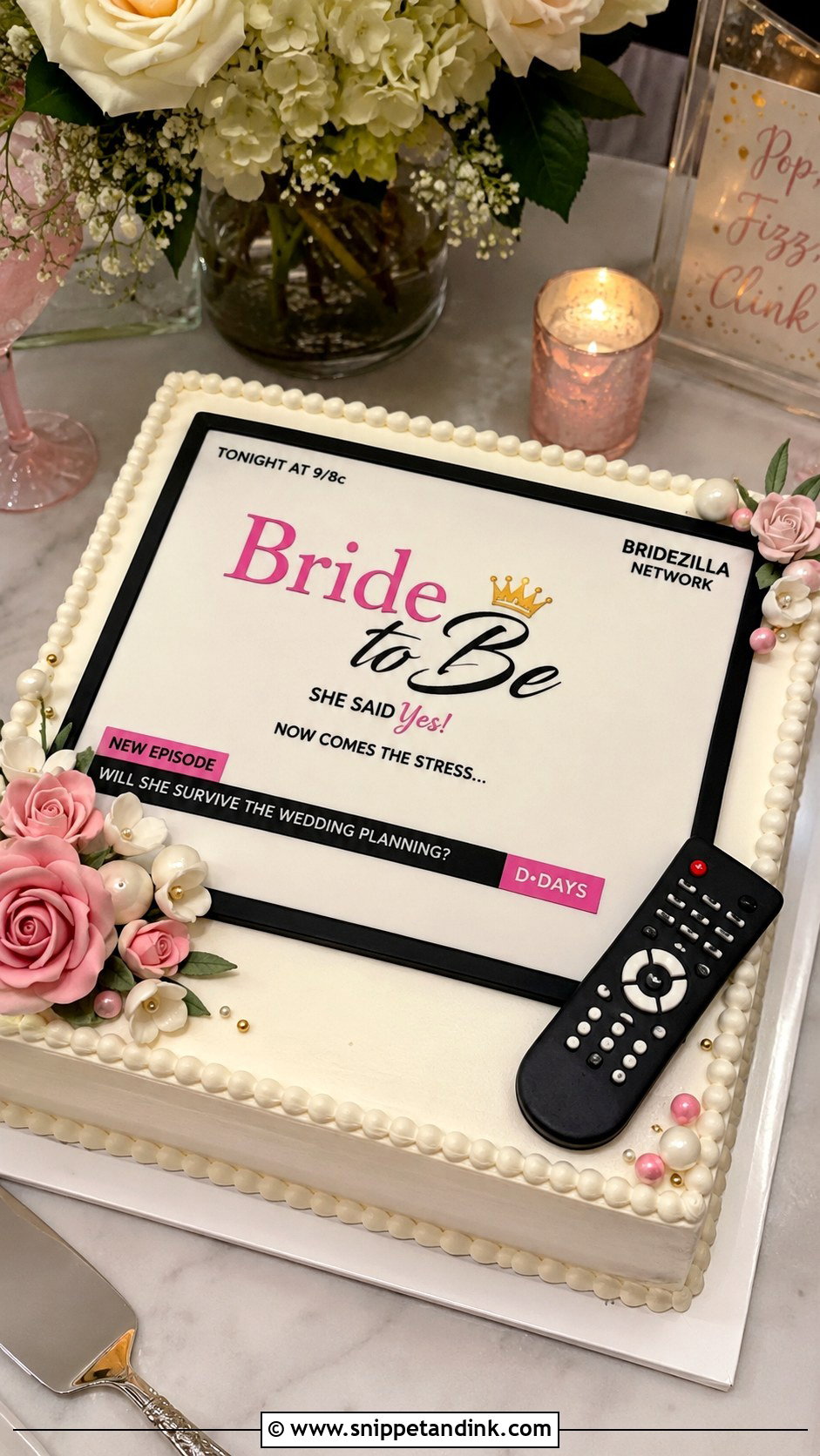 Bride To Be Reality Show Cake - Snippet and Ink - 20 Funny Bride to Be Cake Ideas
