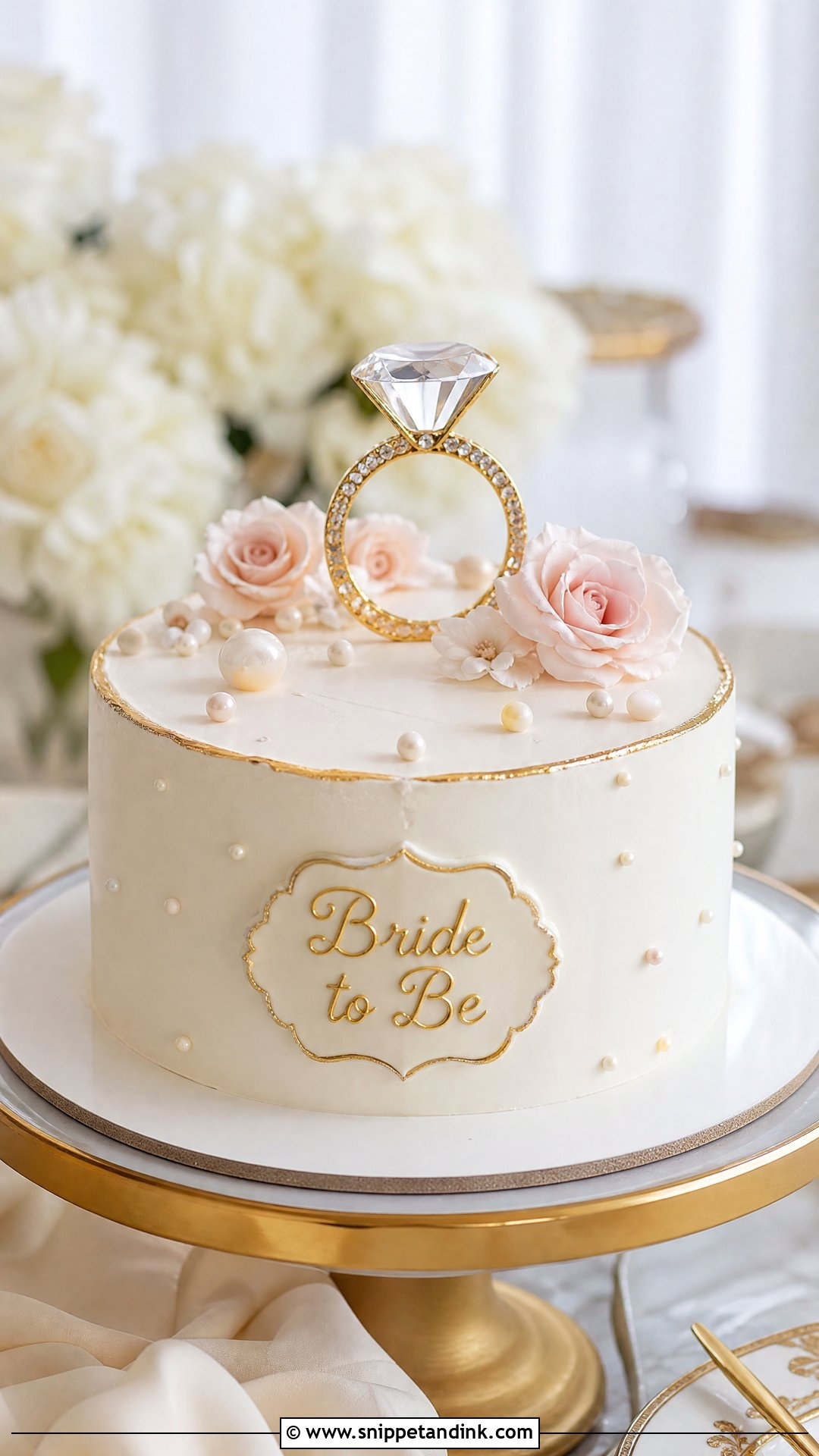 Bride To Be Ring Cake - Snippet and Ink - 35 Bride to Be Cake Ideas