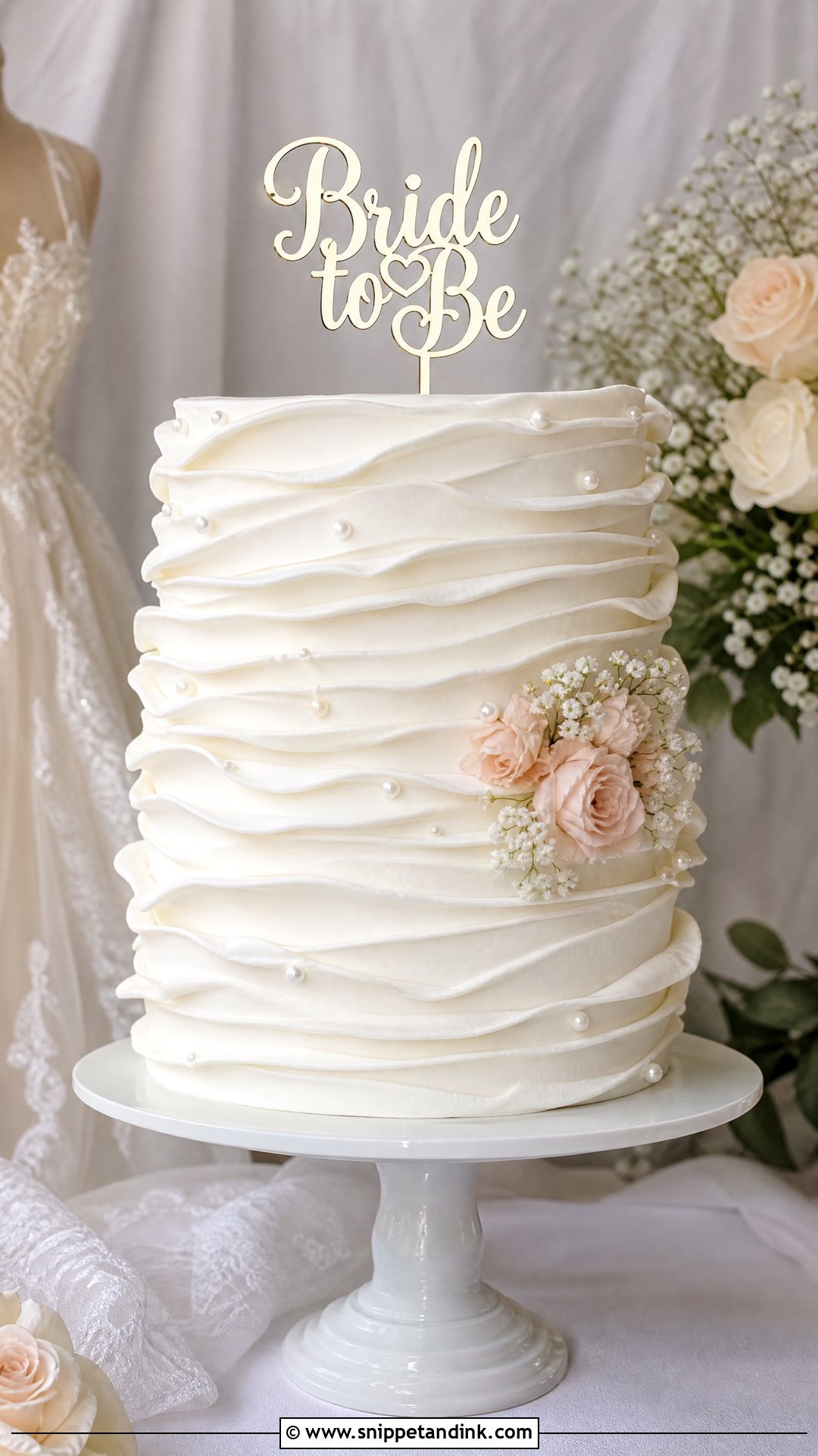 Bride To Be Ruffle Cake - Snippet and Ink - 35 Bride to Be Cake Ideas