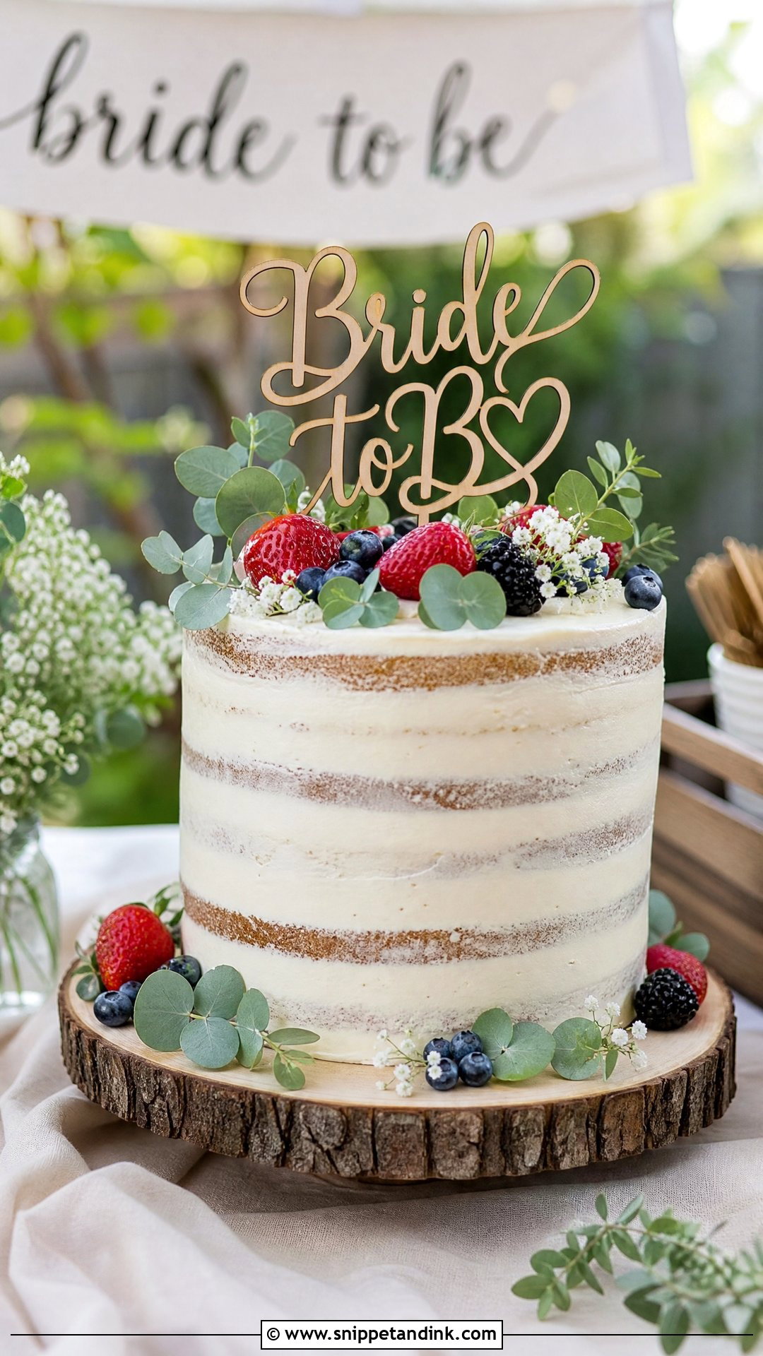 Bride To Be Rustic Cake - Snippet and Ink - 30 Bride to Be Cakes Ideas