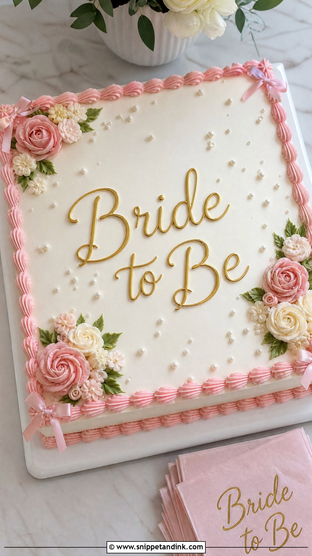 Bride To Be Sheet Cake - Snippet and Ink - 30 Bride to Be Cakes Ideas