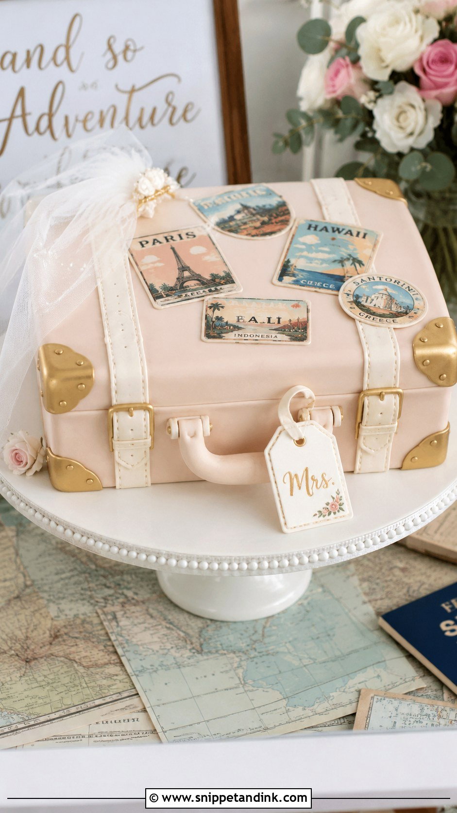 Bride To Be Suitcase Cake - Snippet and Ink - 20 Funny Bride to Be Cake Ideas