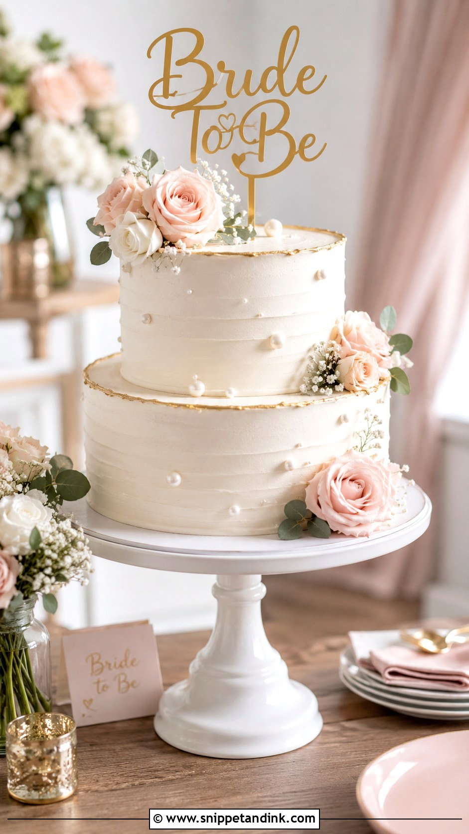 Bride To Be Tiered Cake - Snippet and Ink - 20 Bride to Be Cake Designs