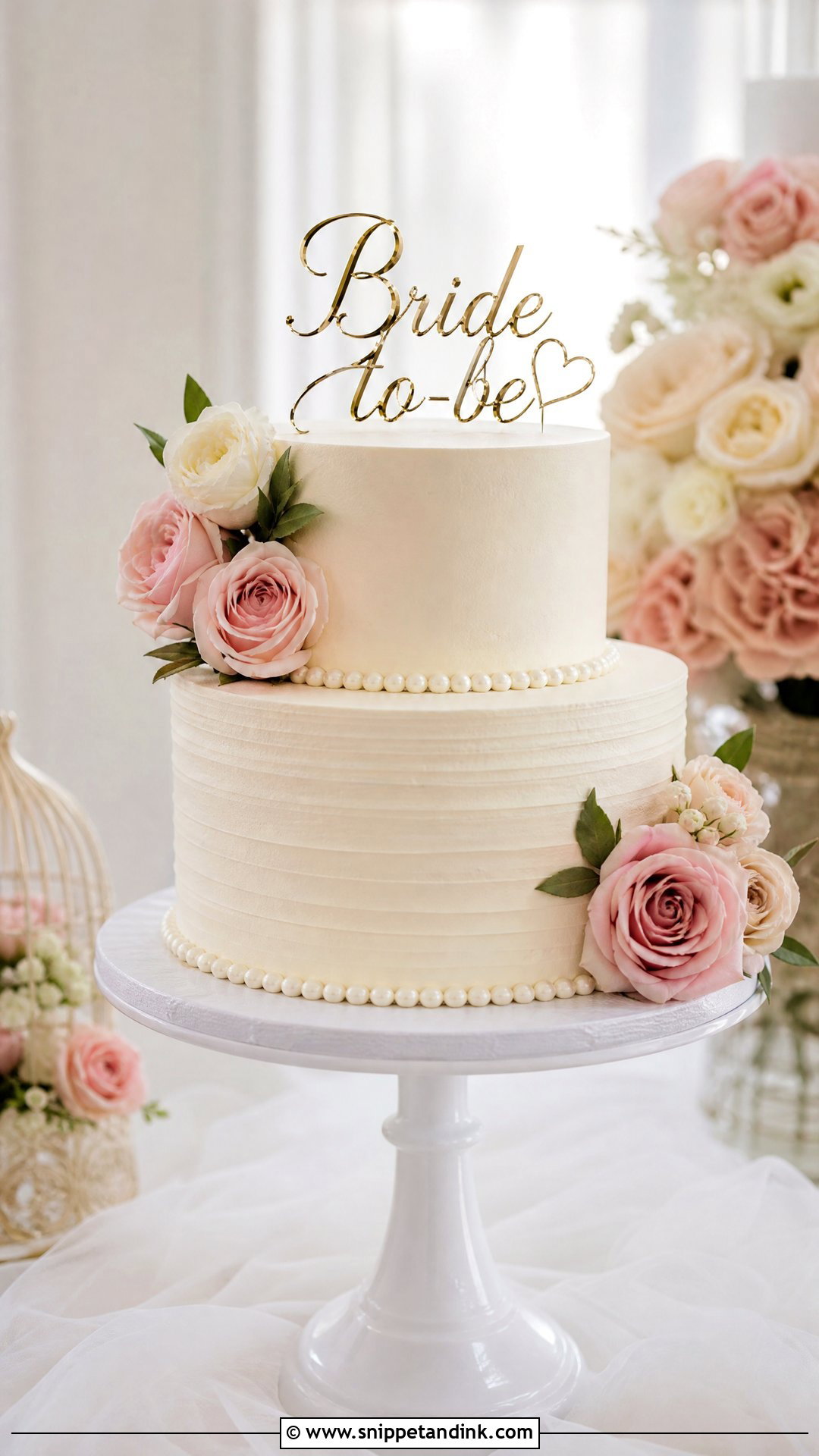 Bride To Be Two Tier Cake - Snippet and Ink - 35 Bride to Be Cake Ideas
