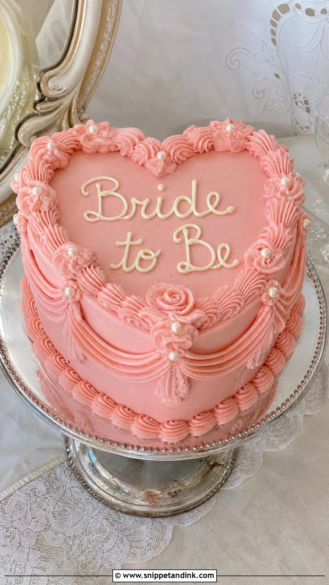 Bride To Be Vintage Cake - Snippet and Ink - 30 Bride to Be Cakes Ideas