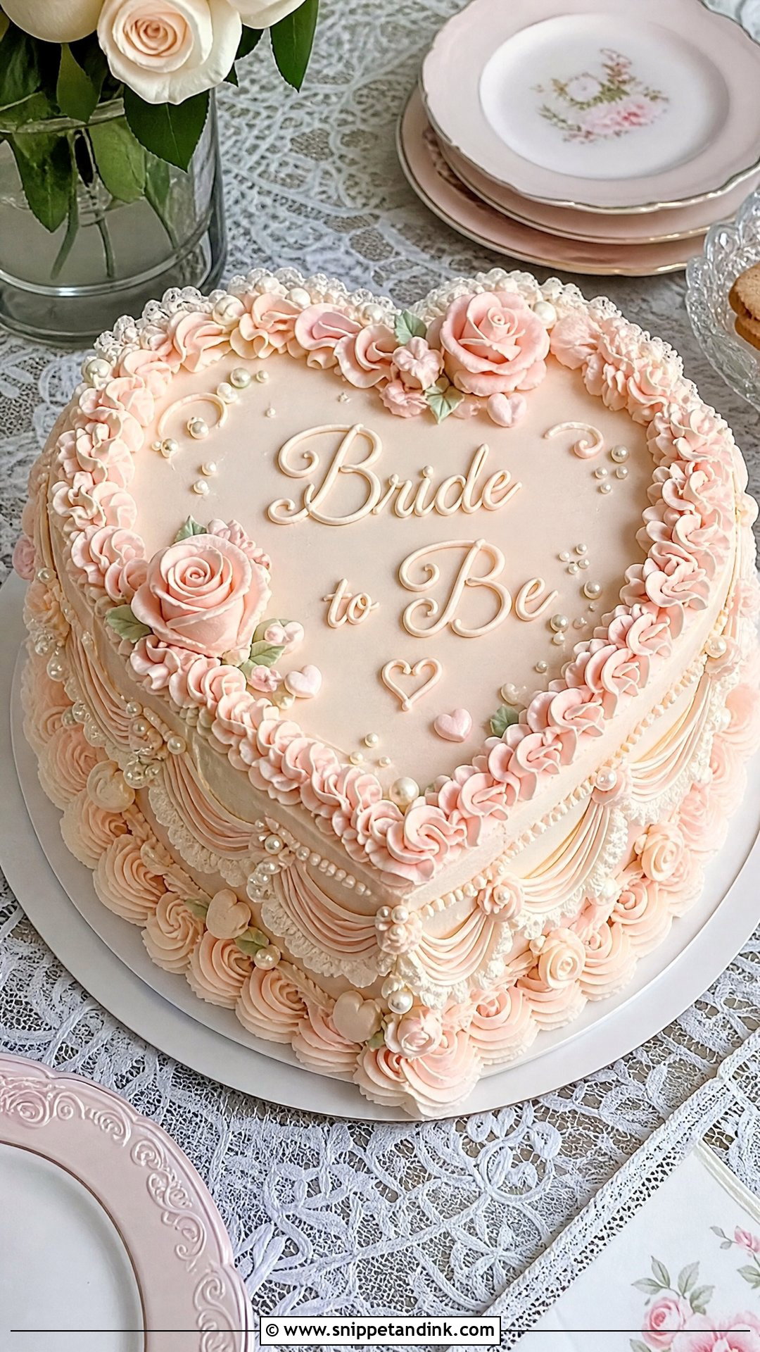 Bride To Be Vintage Cake - Snippet and Ink - 35 Bride to Be Cake Ideas