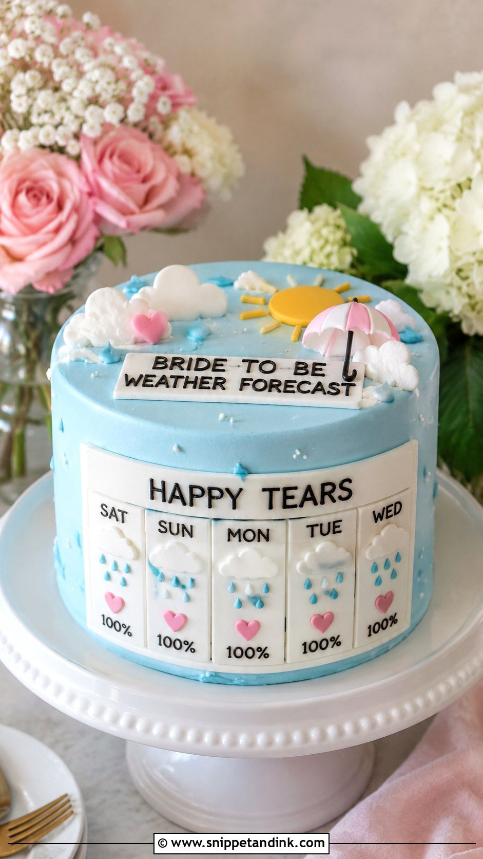 Bride To Be Weather Forecast Cake - Snippet and Ink - 20 Funny Bride to Be Cake Ideas