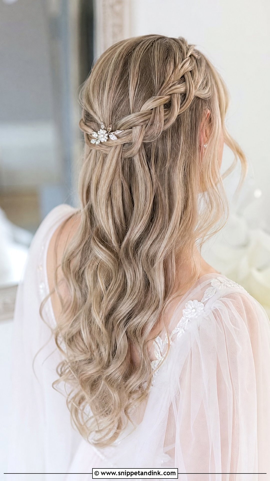 Bride Waterfall Braid For Long Hair - Snippet and Ink - 15 Bride Hairdos for Long Hair
