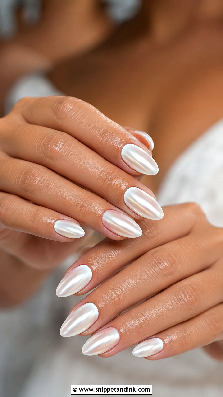 Bride White Chrome Nails - Snippet and Ink - 20 Nail Art Design for Bride Ideas