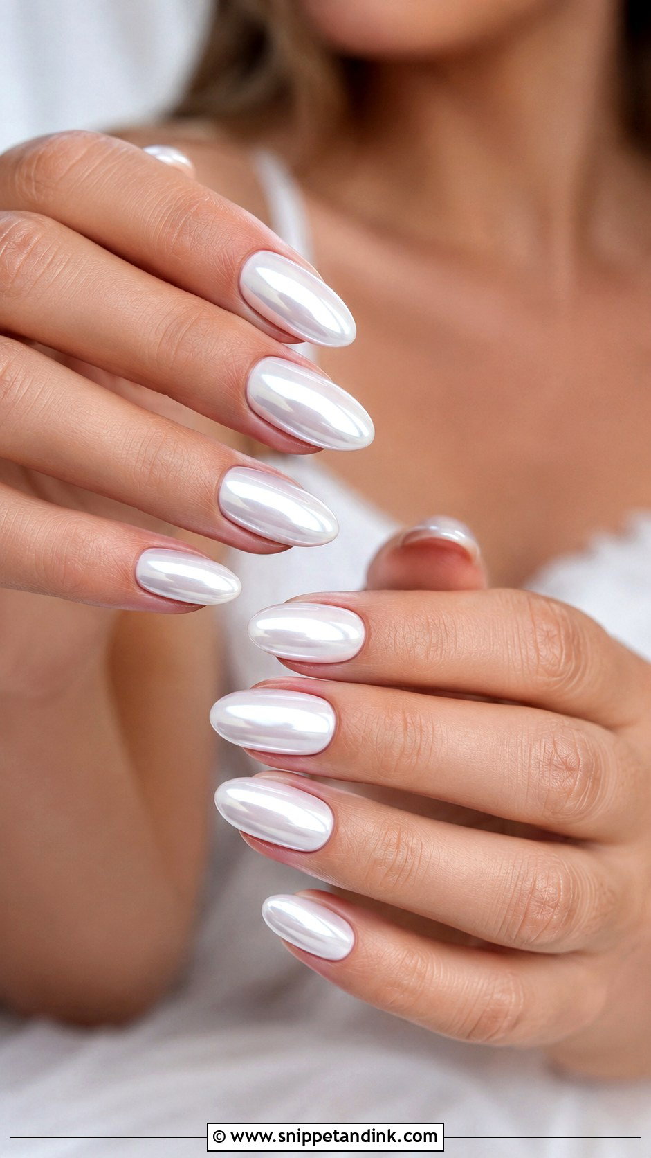 Bride White Chrome Nails - Snippet and Ink - 20 Bride Nail Designs Wedding Manicure