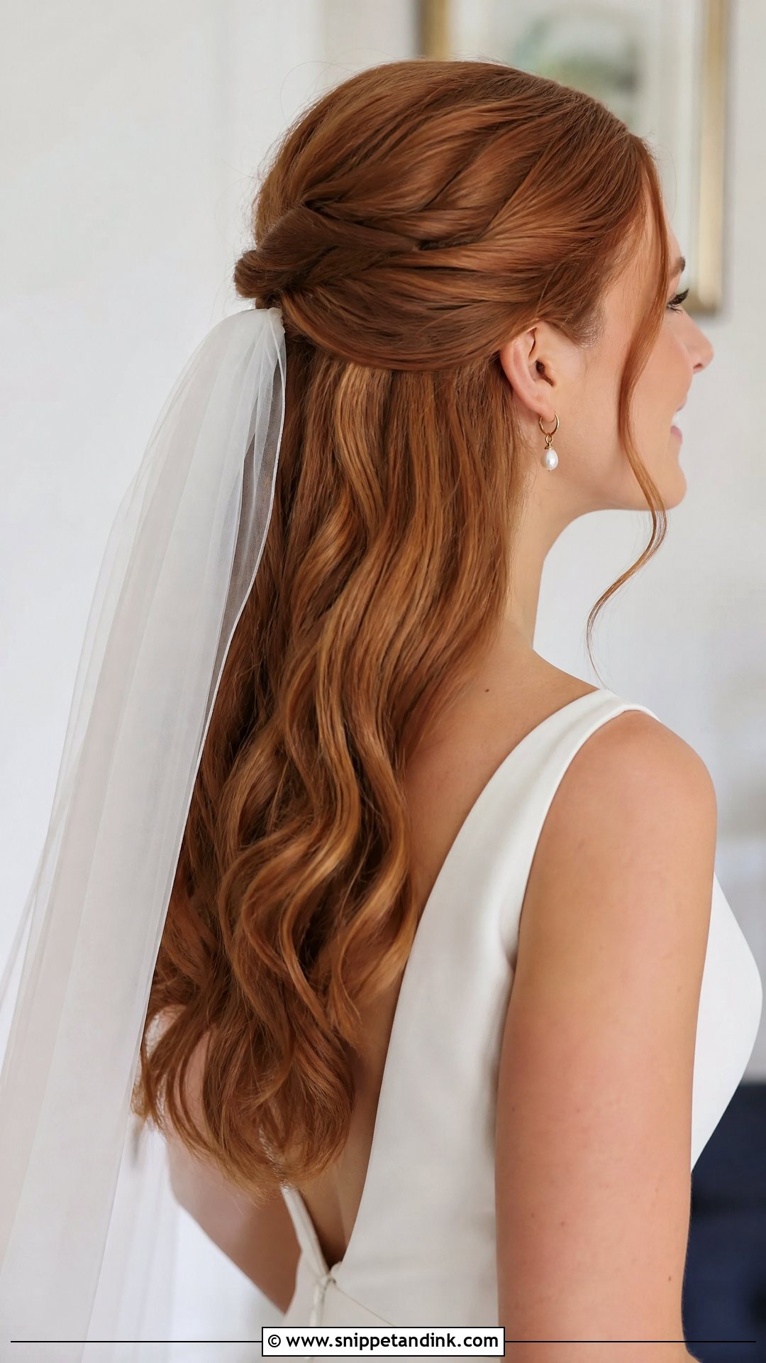Brides Hair Down With Half Up Waves - Snippet and Ink - 15 Brides Hair Down Ideas