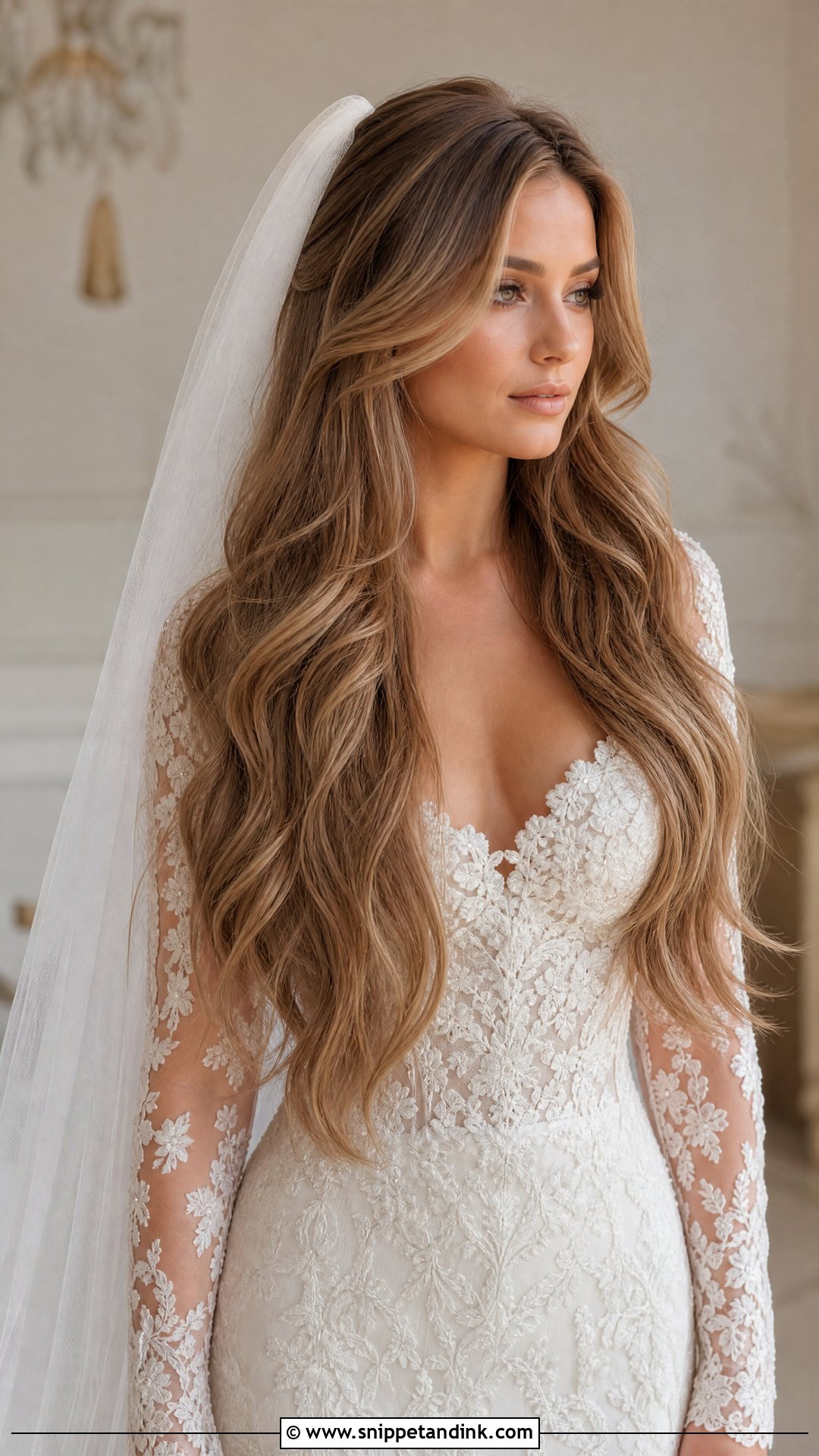 Brides Hair Down With Long Layers - Snippet and Ink - 15 Brides Hair Down Ideas