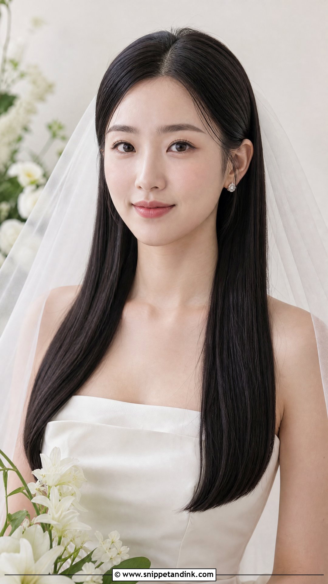Brides Hair Down With Sleek Straight Hair - Snippet and Ink - 15 Brides Hair Down Ideas