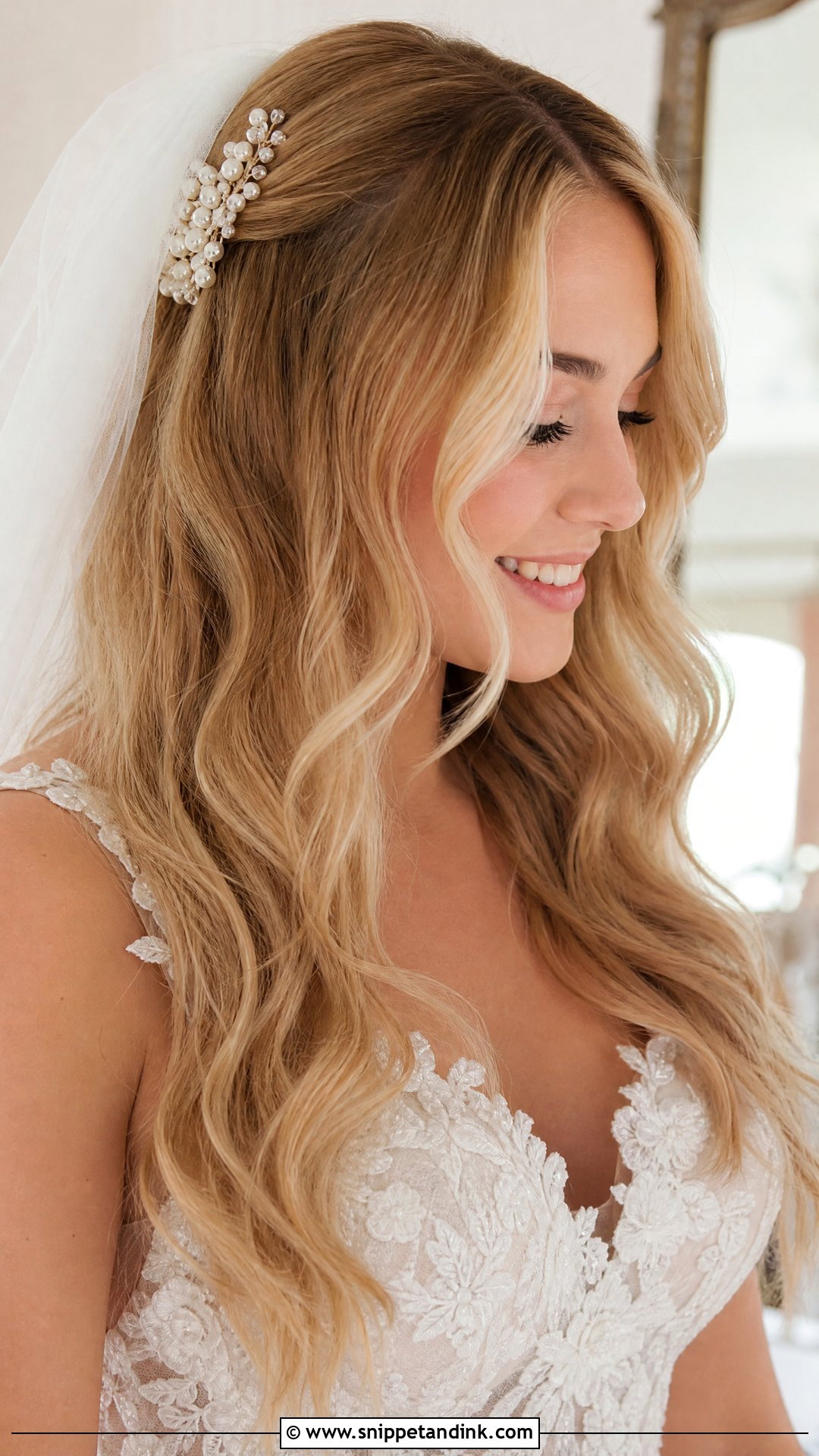 Brides Hair Down With Soft Waves - Snippet and Ink - 15 Brides Hair Down Ideas