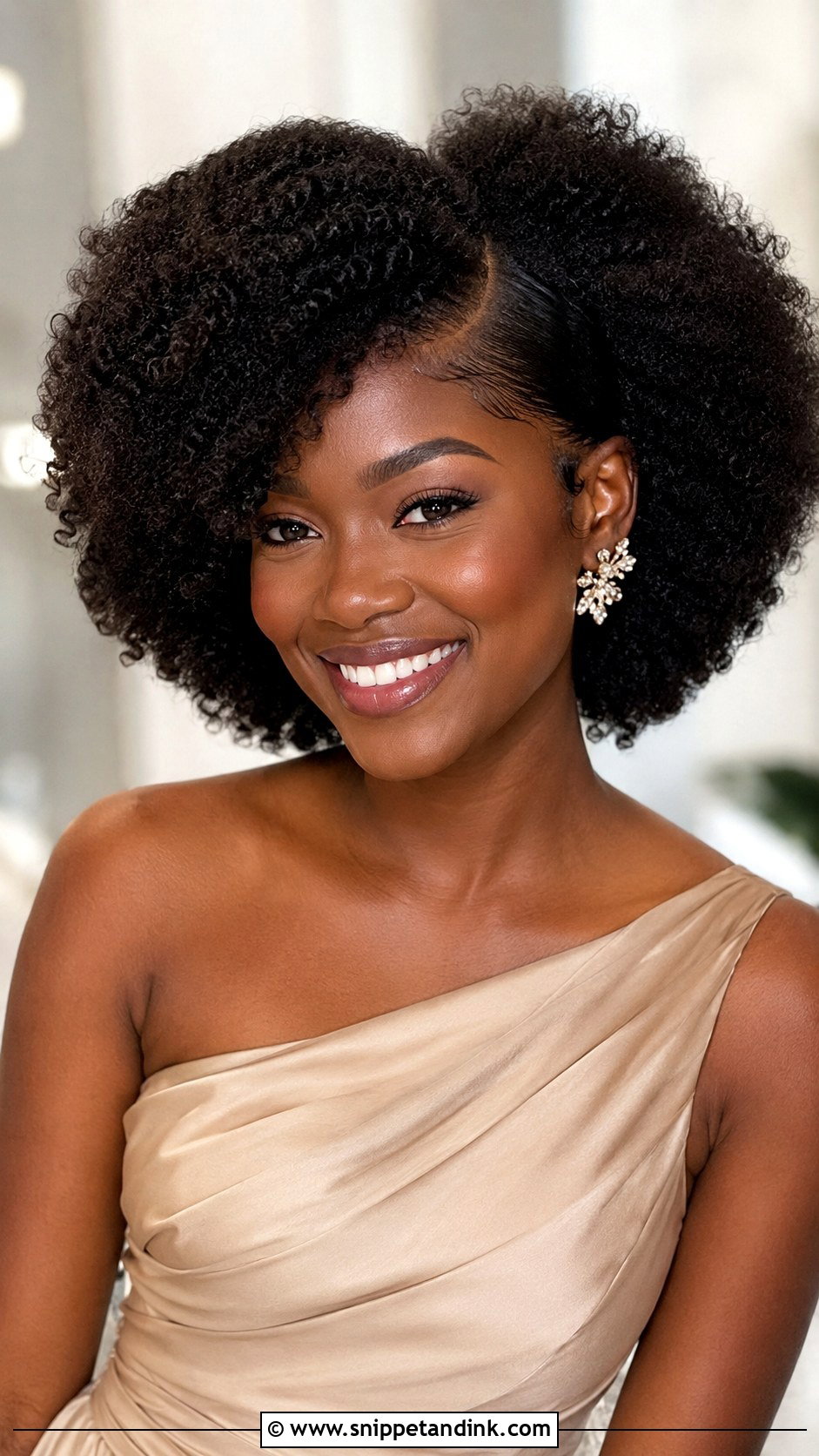Bridesmaid Afro With Side Part - Snippet and Ink - 25 Bridesmaid Hairstyles Black Women