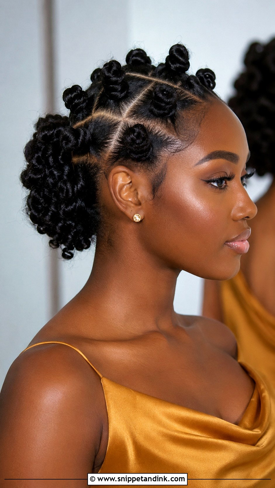 Bridesmaid Bantu Knot Crown - Snippet and Ink - 25 Bridesmaid Hairstyles Black Women