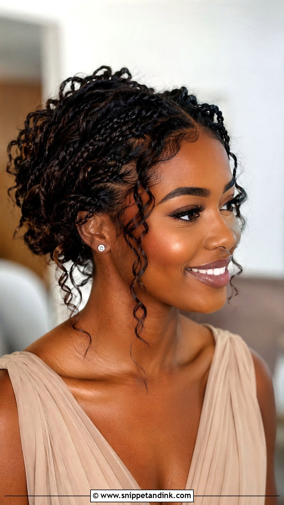 Bridesmaid Boho Braids Updo - Snippet and Ink - 25 Bridesmaid Hairstyles Black Women