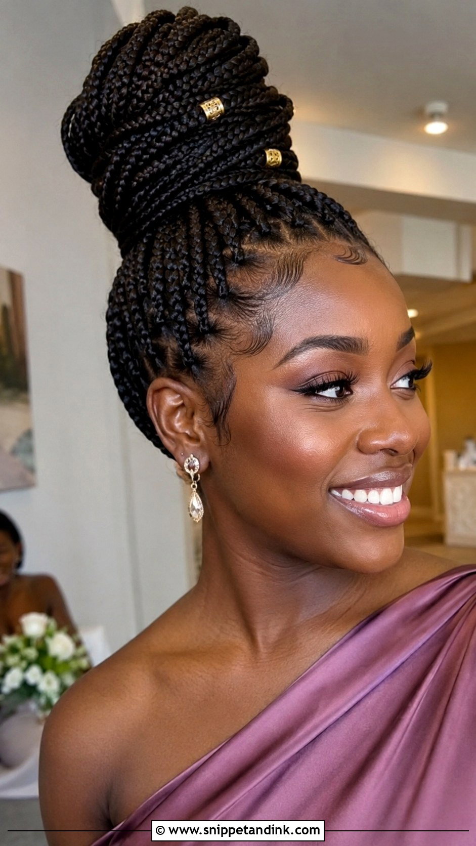 Bridesmaid Box Braids Bun - Snippet and Ink - 25 Bridesmaid Hairstyles Black Women