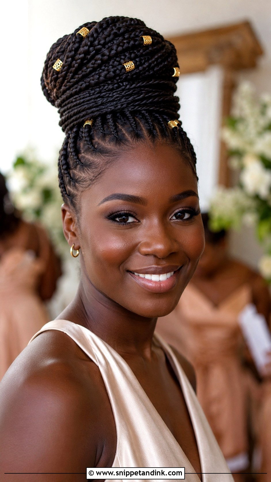Bridesmaid Box Braids Bun - Snippet and Ink - 20 Bridesmaid Hairstyles for Black Women