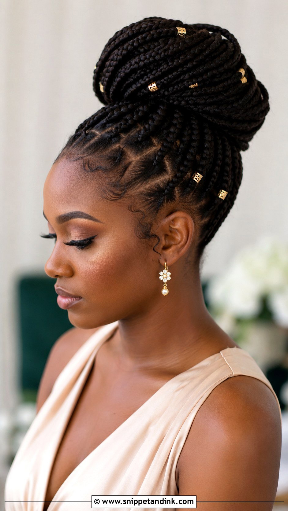 Bridesmaid Box Braids Updo - Snippet and Ink - 25 Bridesmaid Braid Hairstyles