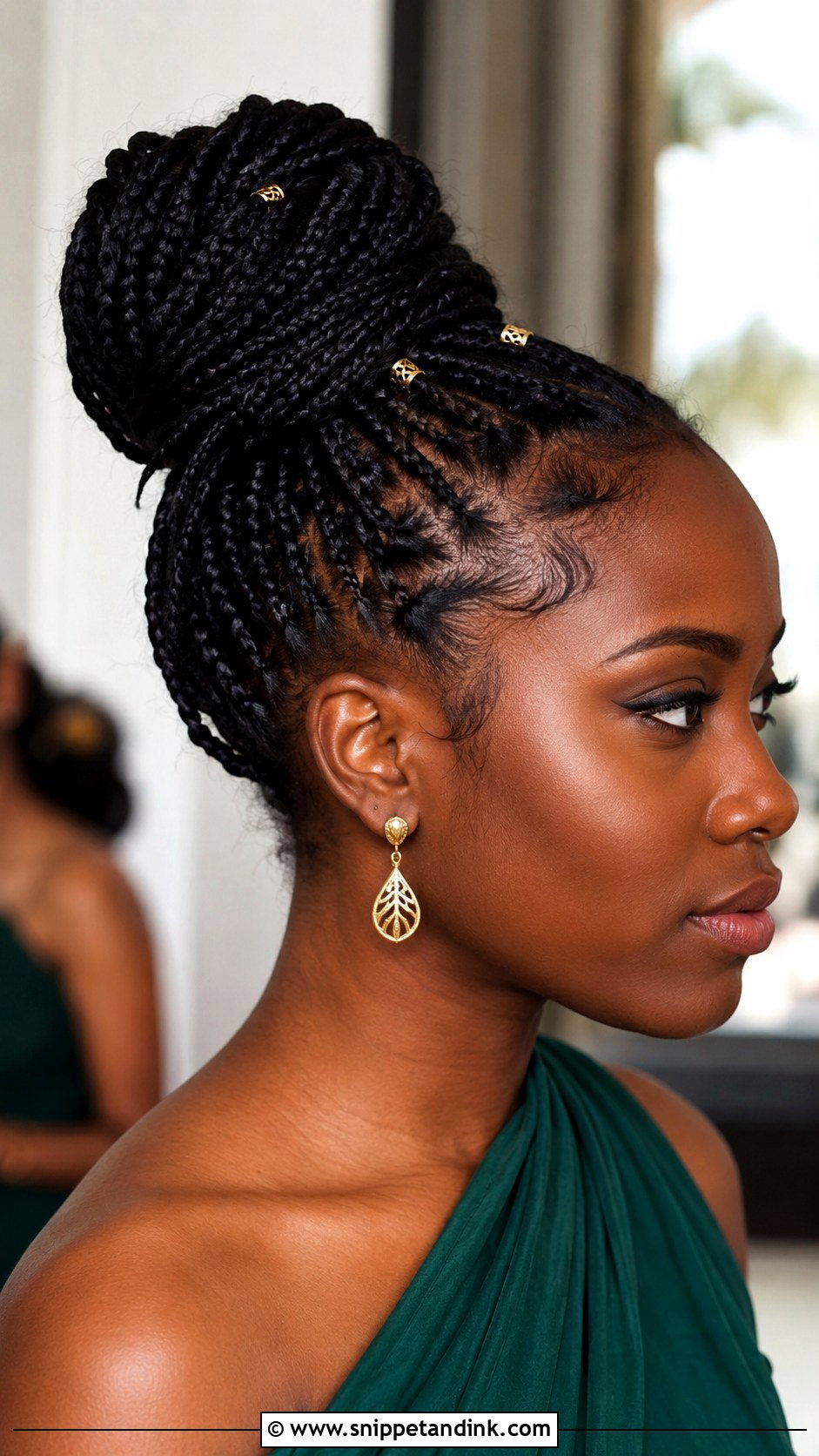 Bridesmaid Box Braids Updo - Snippet and Ink - 25 Bridesmaid Hair Braid Ideas