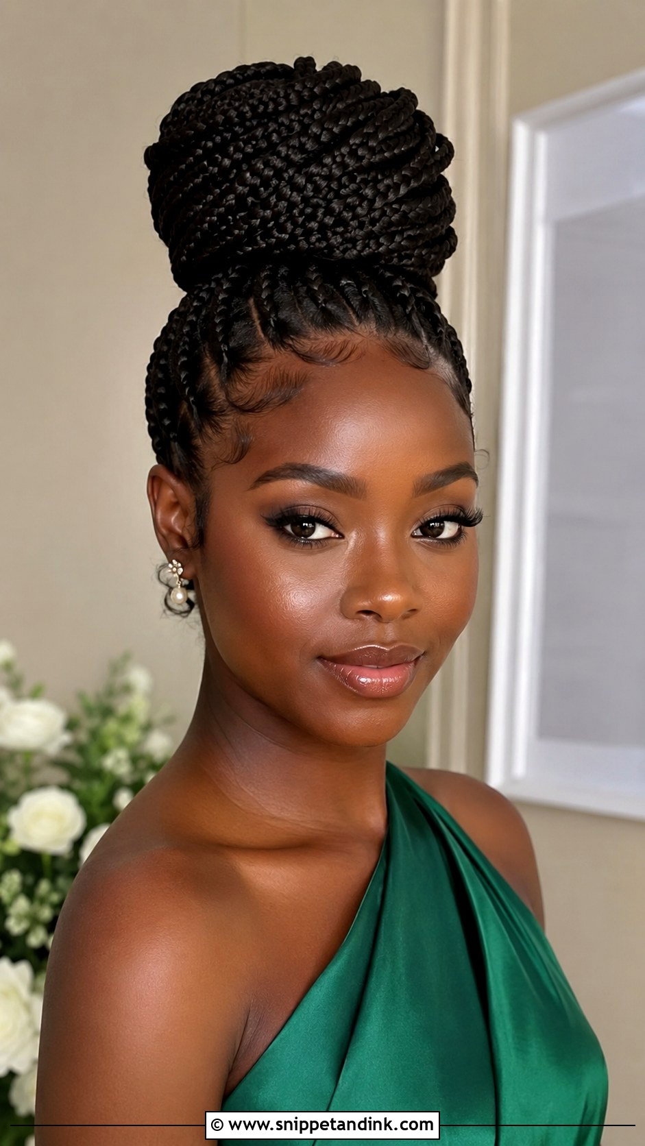 Bridesmaid Box Braids Updo - Snippet and Ink - 20 Bridesmaid Braided Hairstyles