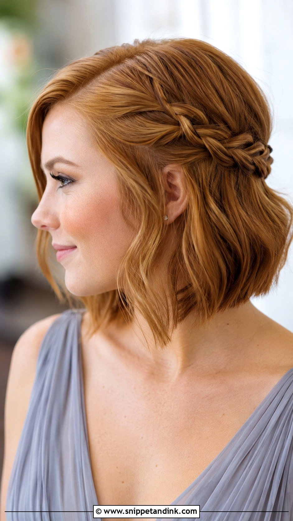 Bridesmaid Braided Bob - Snippet and Ink - 25 Bridesmaid Hair Braid Ideas