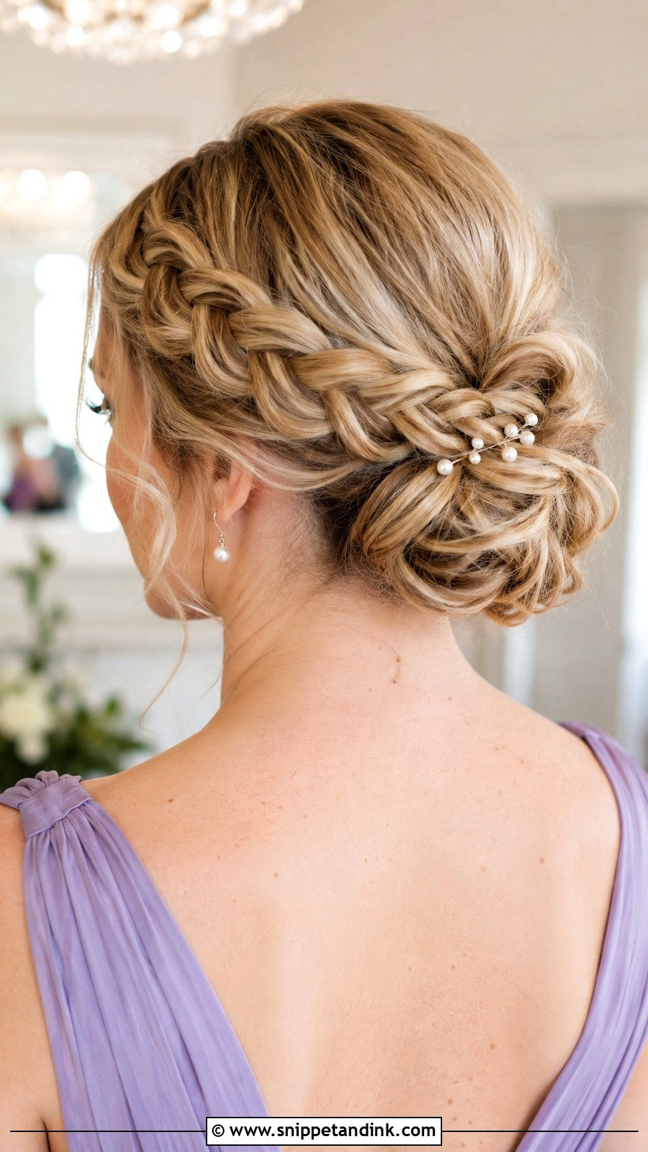 Bridesmaid Braided Bun - Snippet and Ink - 25 Bridesmaid Look Ideas