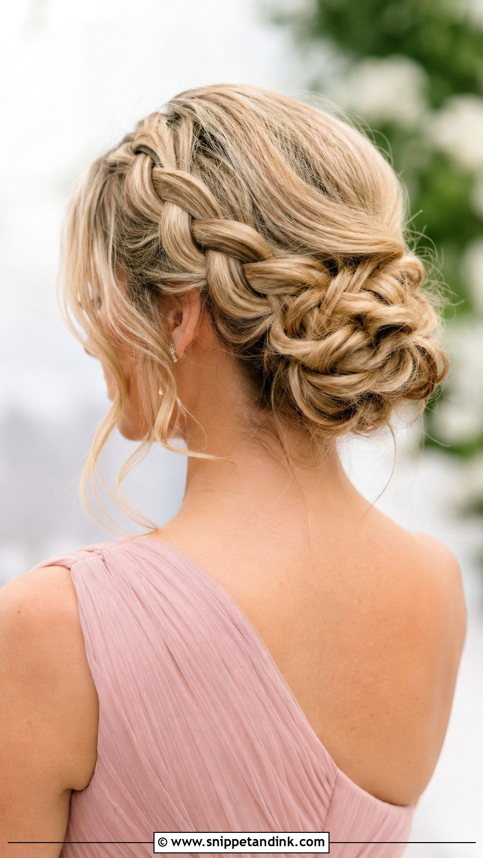 Bridesmaid Braided Bun - Snippet and Ink - 35 Bridesmaid Hair Updo Ideas