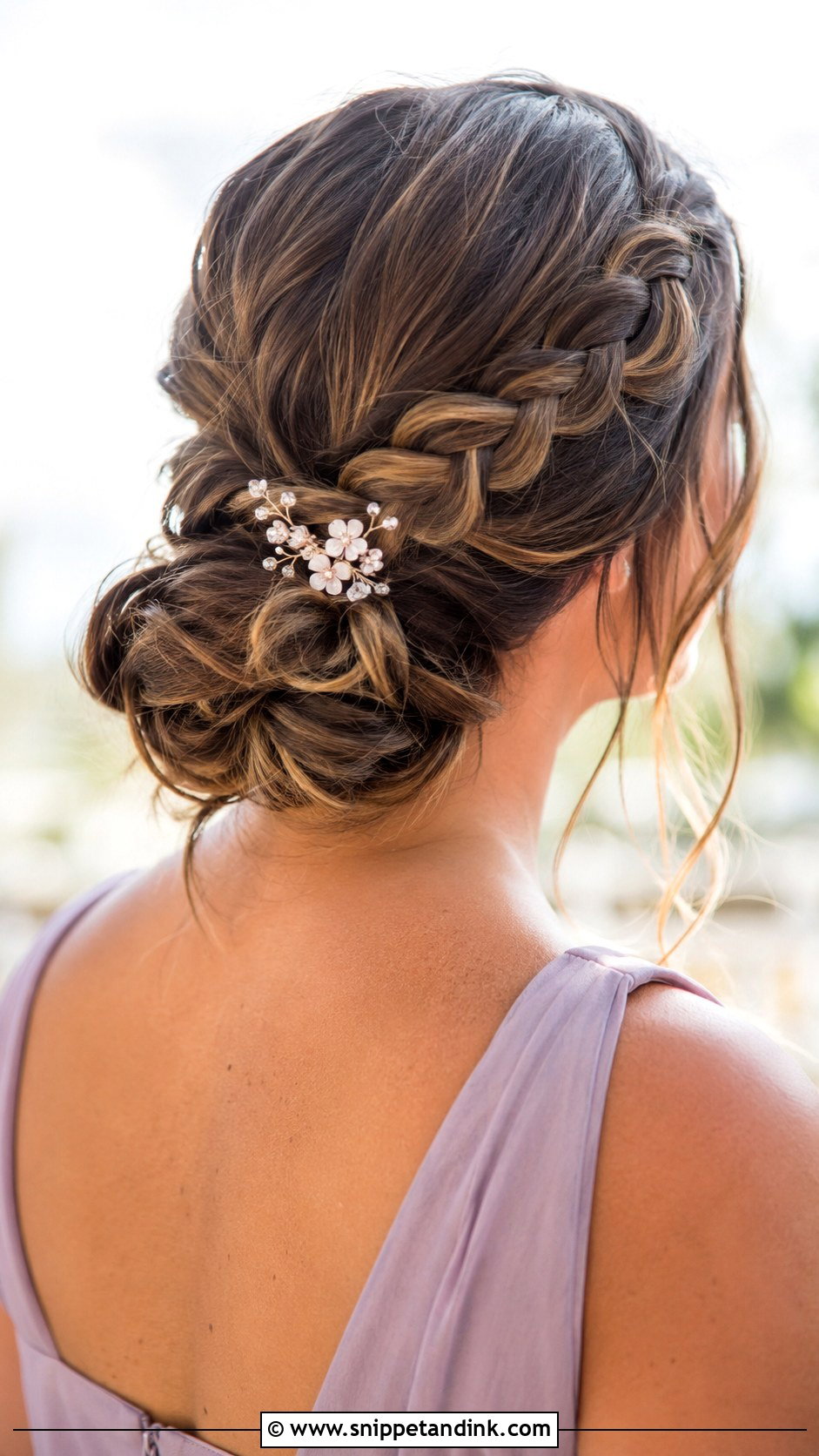 Bridesmaid Braided Bun - Snippet and Ink - 20 Bridesmaids Hair Styles