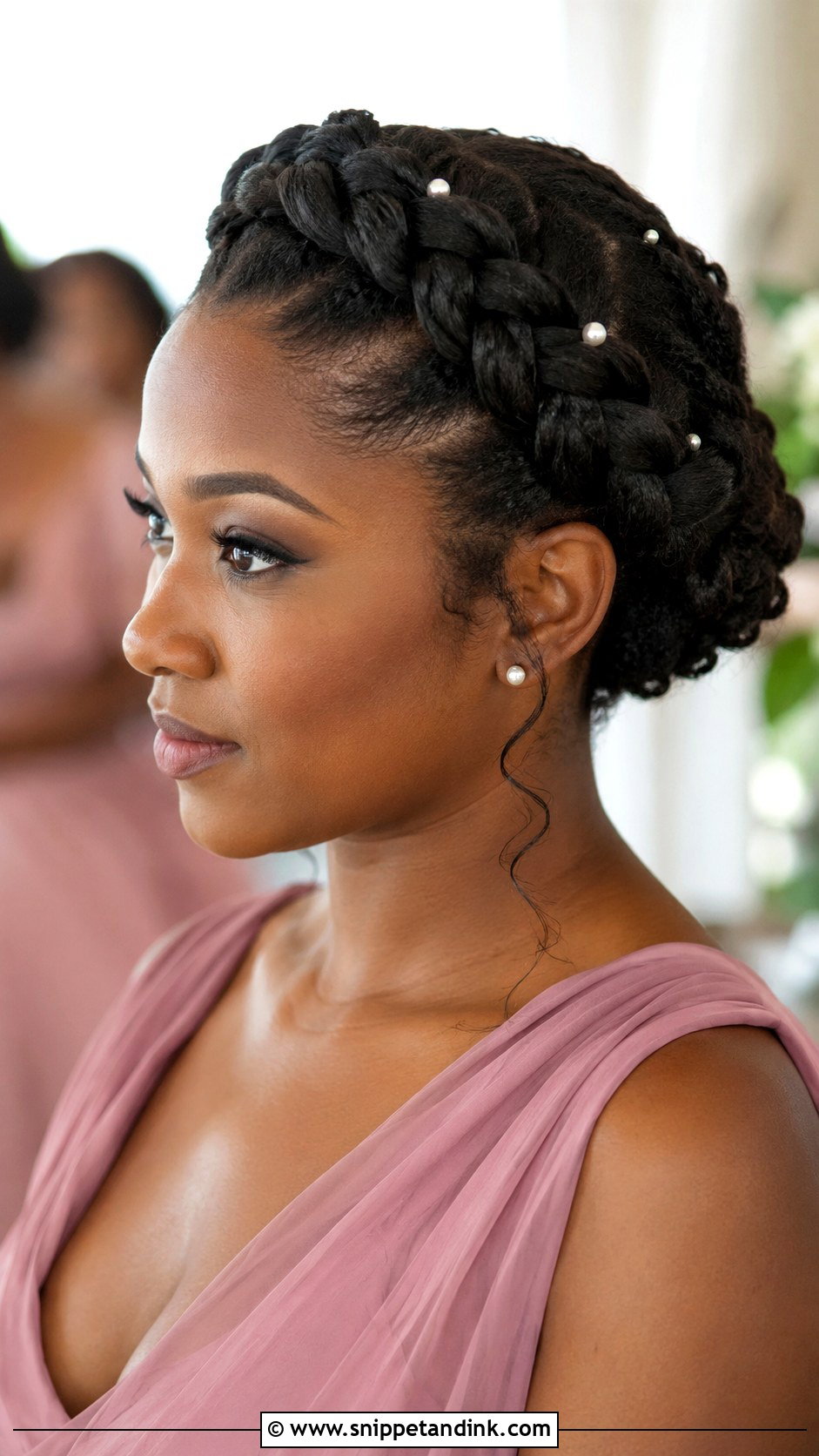 Bridesmaid Braided Crown Updo - Snippet and Ink - 25 Bridesmaid Hairstyles Black Women