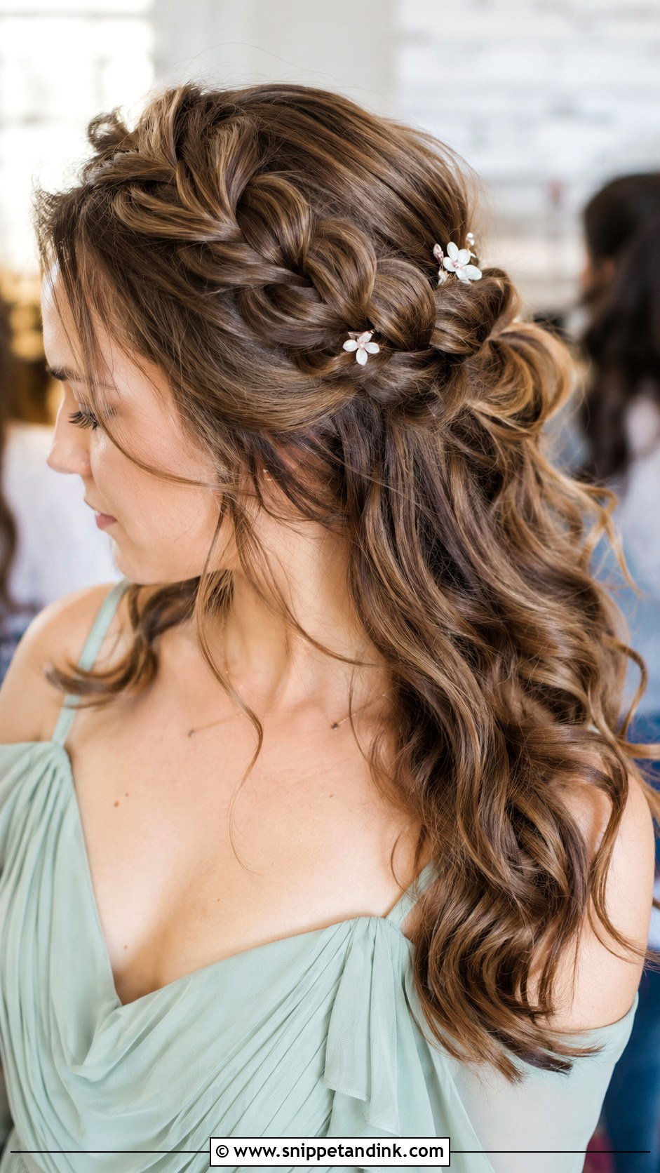 Bridesmaid Braided Crown With Extensions - Snippet and Ink - 20 Bridesmaid Hairstyles with Extensions