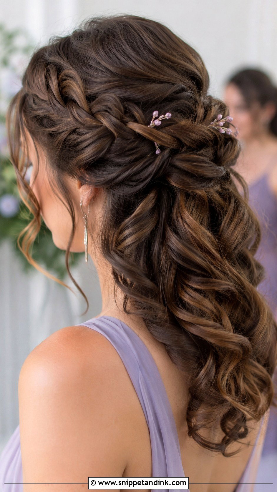 Bridesmaid Braided Half Up Hair - Snippet and Ink - 20 Bridesmaid Hair for Medium Length Ideas