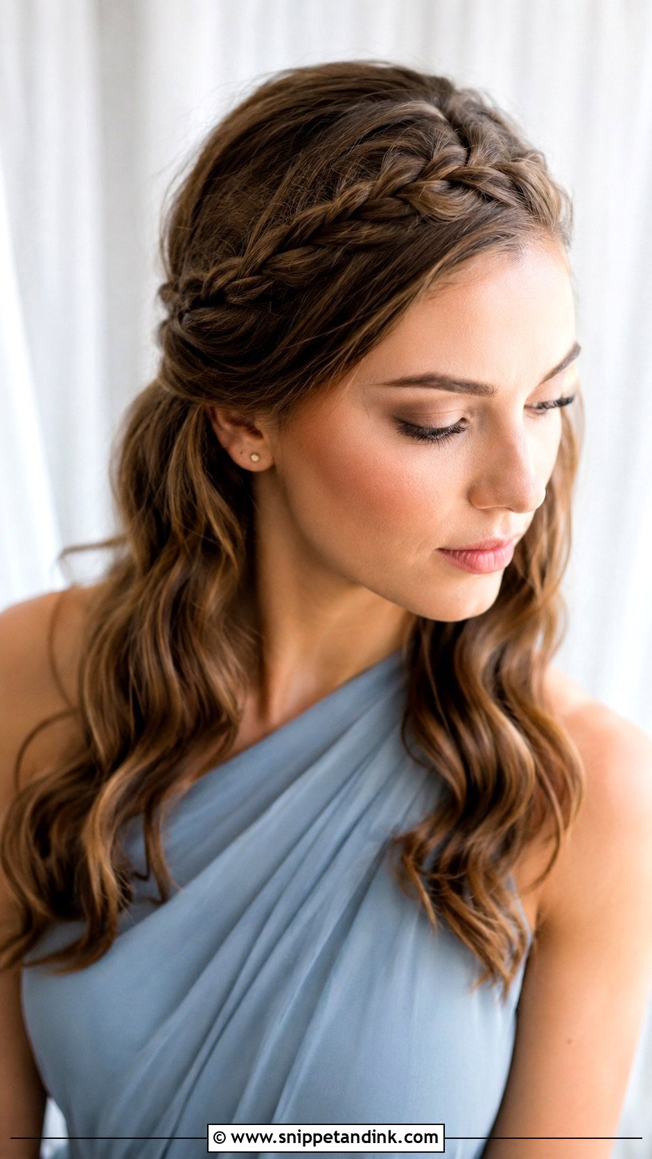 Bridesmaid Braided Headband - Snippet and Ink - 25 Bridesmaid Hair Braid Ideas
