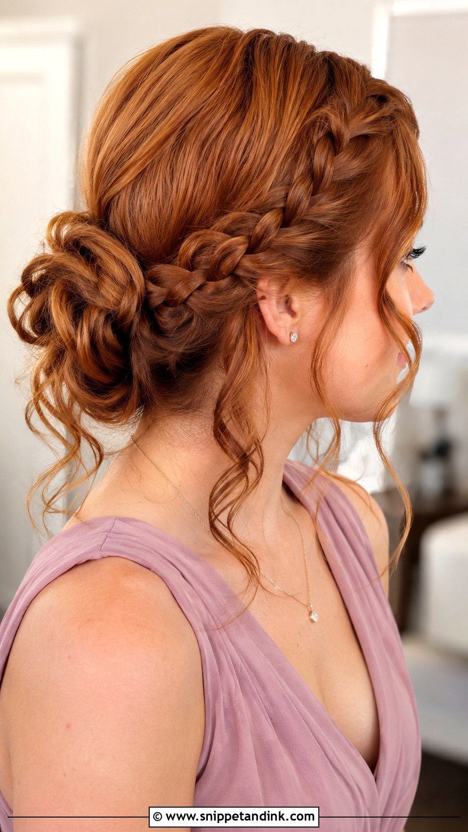 Bridesmaid Braided Low Bun - Snippet and Ink - 25 Bridesmaid Hair Braid Ideas