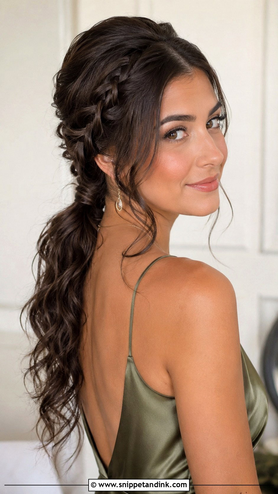 Bridesmaid Braided Low Ponytail - Snippet and Ink - 25 Bridesmaid Hair Braid Ideas