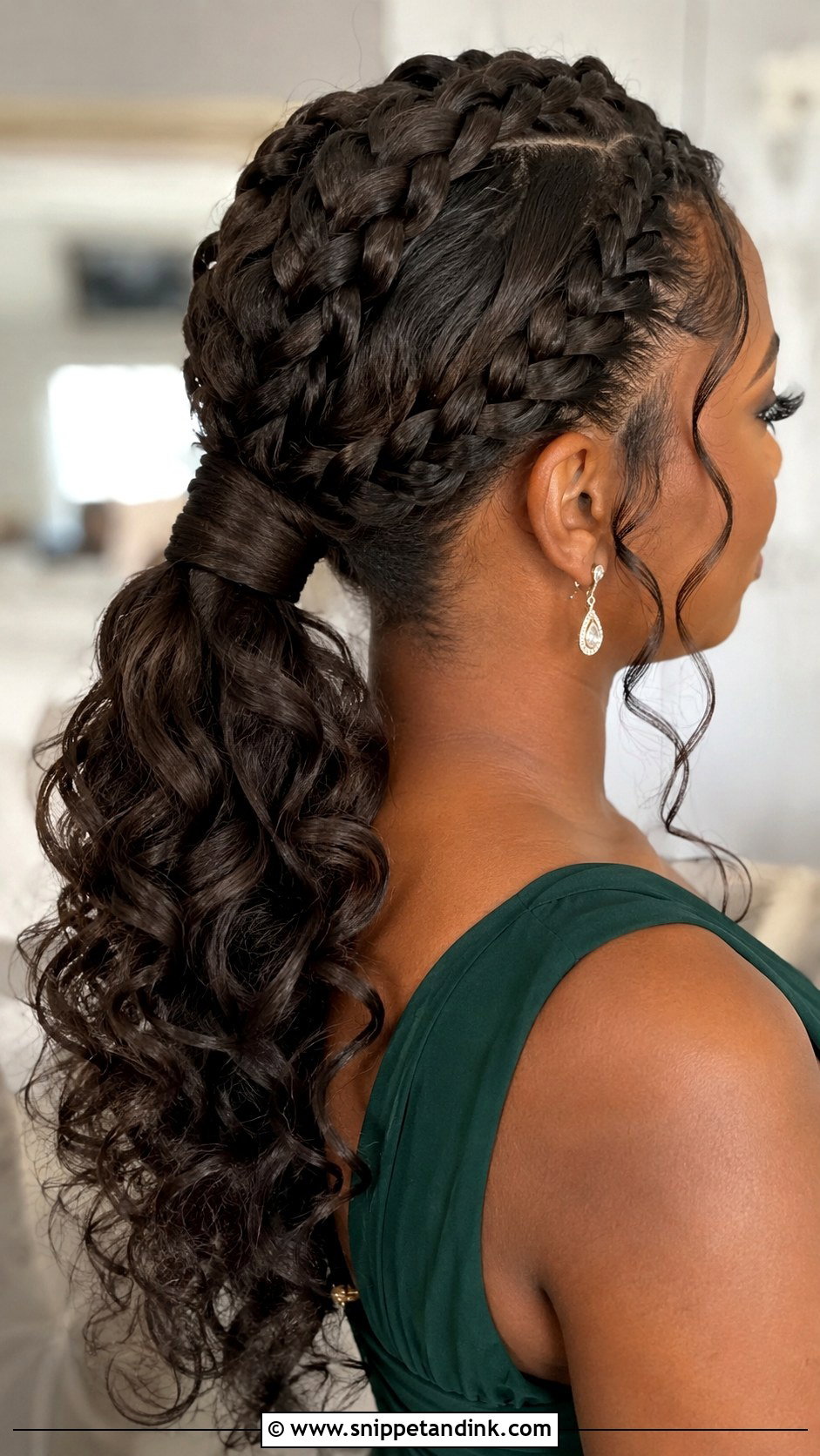 Bridesmaid Braided Ponytail Long Hair - Snippet and Ink - 25 Brides Maids Hairstyle Long Hair Ideas