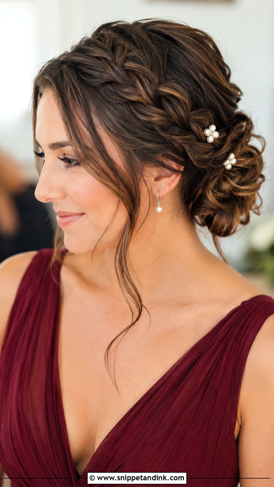 Bridesmaid Braided Updo For Long Hair - Snippet and Ink - 25 Bridesmaid Hair Braid Ideas