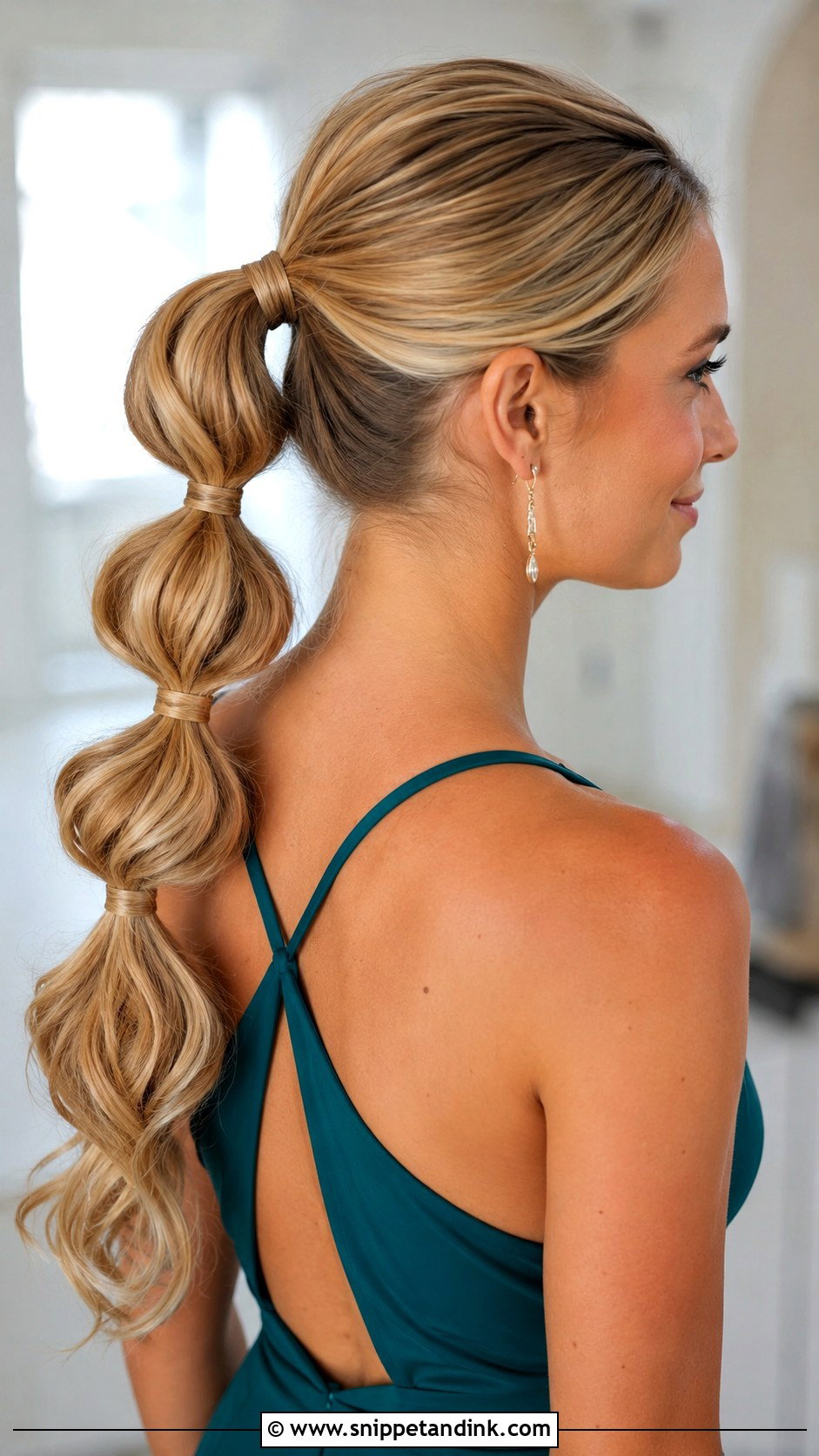 Bridesmaid Bubble Ponytail Long Hair - Snippet and Ink - 25 Brides Maids Hairstyle Long Hair Ideas