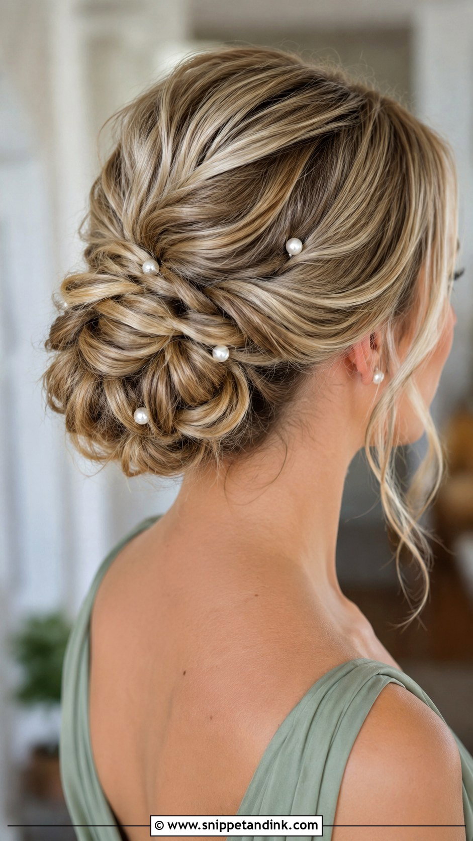 Bridesmaid Bun With Pearl Pins - Snippet and Ink - 25 Bridesmaid Bun Hairstyles