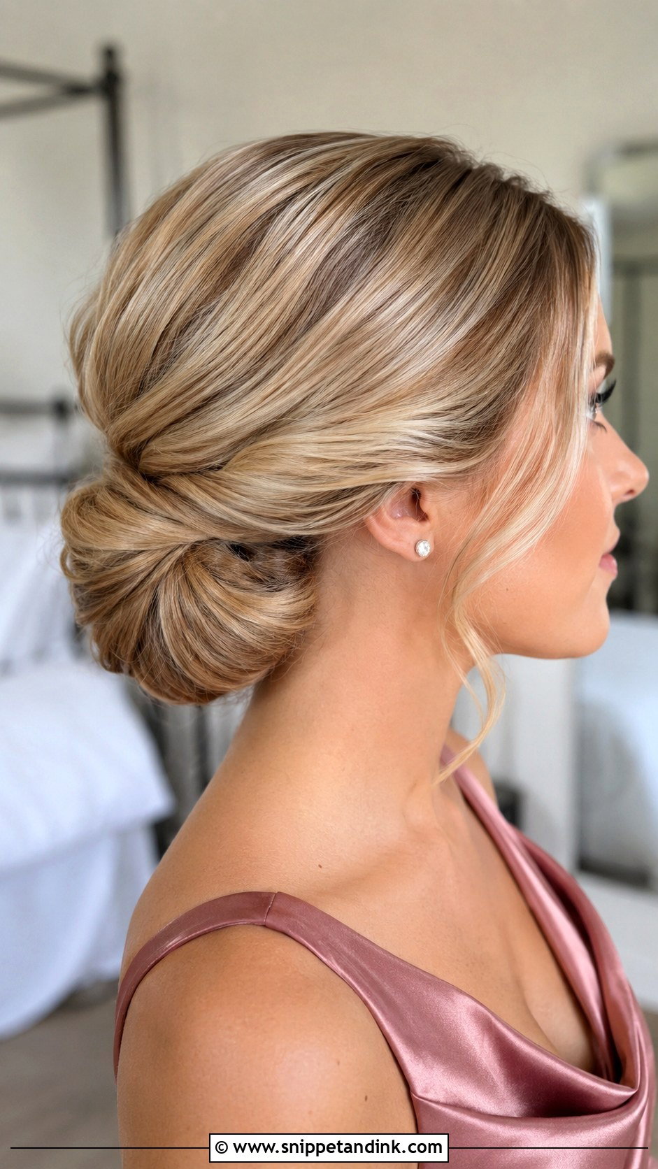 Bridesmaid Chignon - Snippet and Ink - 25 Bridal Party Hair Ideas
