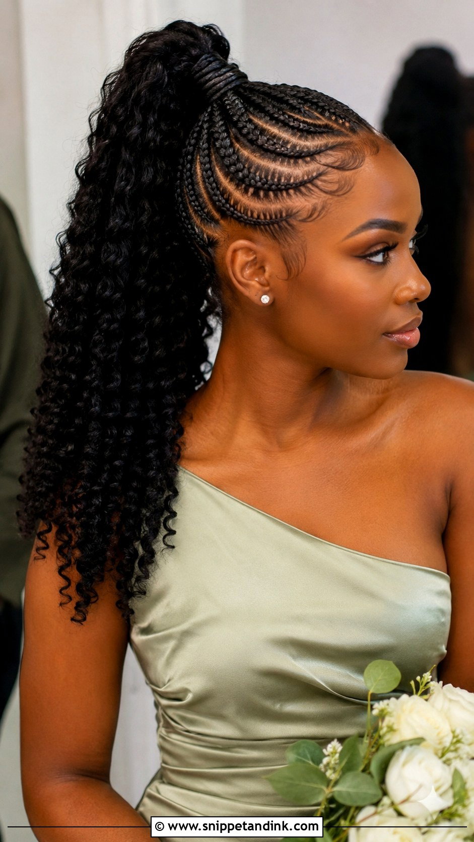 Bridesmaid Cornrow Ponytail - Snippet and Ink - 20 Bridesmaid Hairstyles for Black Women