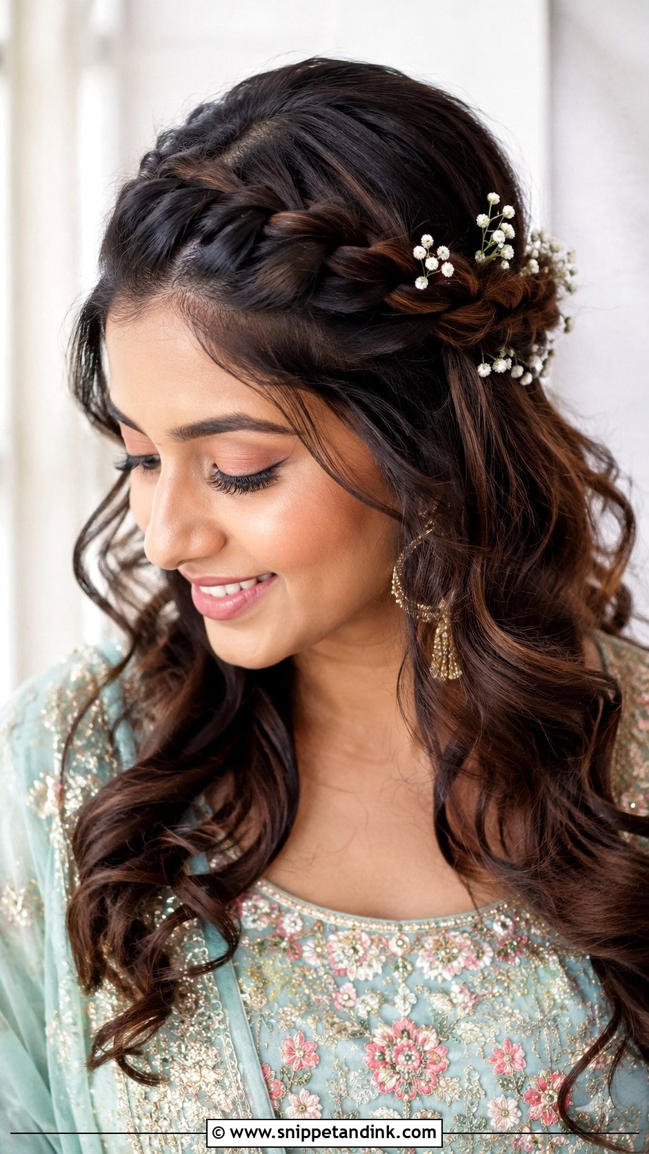 Bridesmaid Crown Braid For Indian Wedding - Snippet and Ink - 20 Bridesmaid Hairstyles Indian Wedding