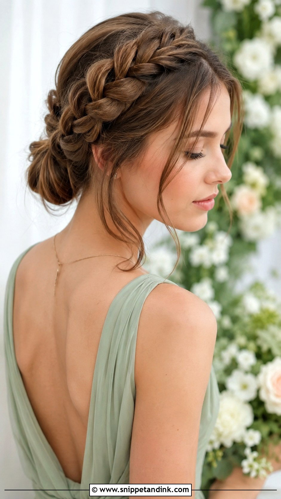 Bridesmaid Crown Braid For Round Face - Snippet and Ink - 20 Bridesmaid Hair Round Face Ideas